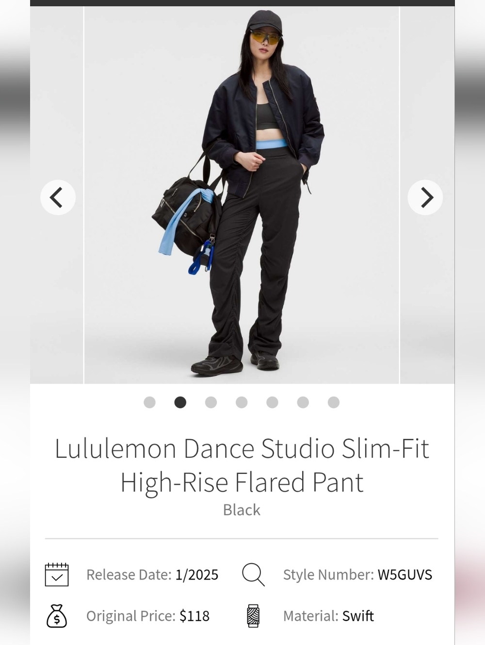 Lululemon Black Dance Studio Slim-Fit High-Rise Flared Pant Sz S